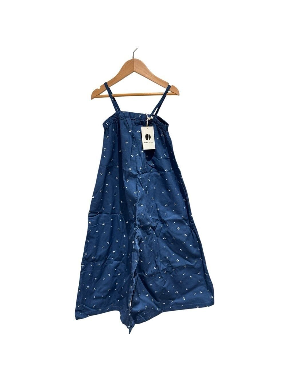 MAED FOR MINI Blue Jumpsuit with Cherry Accents - size 6